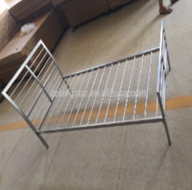 China Simple Square Twin Iron Pipe Size Steel Single Bed Frames for sale