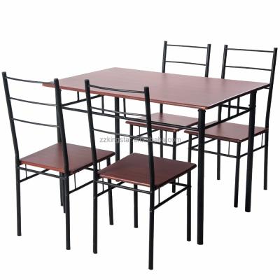 China Modern Simple Home Kitchen Furniture 3 Pieces Wood And Metal Dining Set for sale