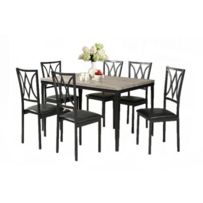 China Simple Cheap Price With High Quality Furniture Table And 6 Chairs Metal Dining Set for sale