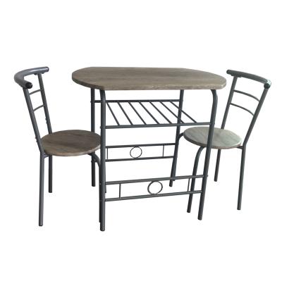 China Simple 1 Table And 2 Chairs Lunch Furniture Metal Dining Set for sale