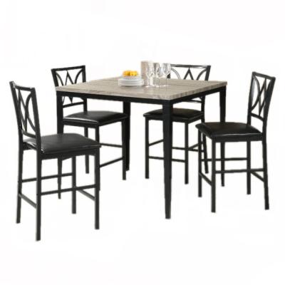 China Simple Metallic MDF Table Top Furniture Dining Dining Table And Chairs Set for sale