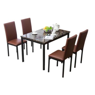 China Single MDF Table Top With PU Chairs Seat Dining Table Set for sale