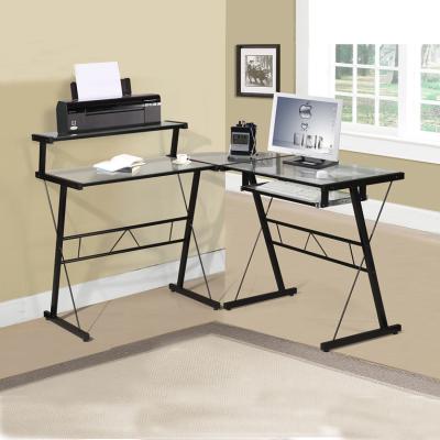 China Long Workstation Single Glass Study Home Office Corner Computer Desk for sale