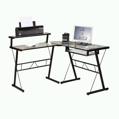 China Simple Tempered Glass Table Top Laptop Table Computer Desk for sale