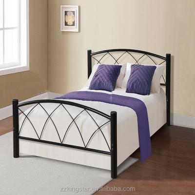 China Cheap King Size Single Metal Bed Frame Modern Hotel Single Bed for sale