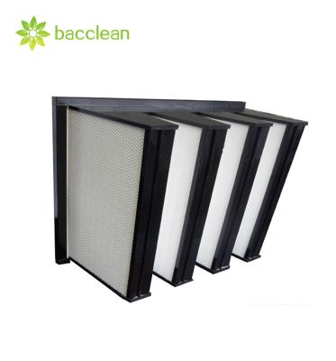 China Air filtration system plastic frame air filter middle air filter v bank hepa filter for sale