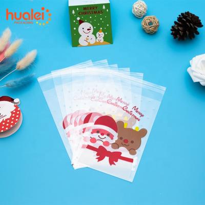 China Recyclable Merry Christmas Printing Plastic Opp Necklace Jewelry T-shirt Bread Cookie Candy Bag In Packaging Bag for sale