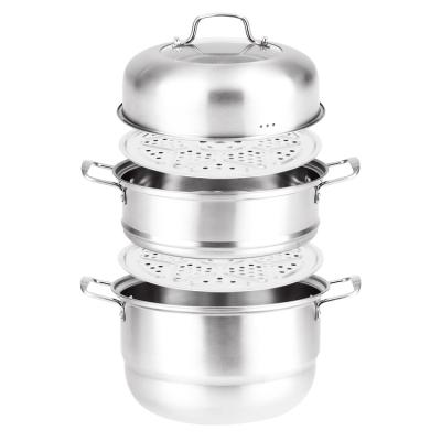 China Sustainable Multi-Purpose Cooker 3 Layers Stainless Steel Stackable Induction Steamer Cooking Pot For Customized for sale