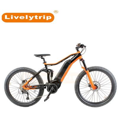 China Aluminum Alloy 14ah 48v Electric Mountain Bike Bafang Dual Suspension Max Drve 350w Motor for sale