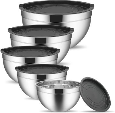 China Sustainable Cheaper Price Mixing Bowl With Lids Stainless Steel Bowl Set Interlocking Bowl for sale