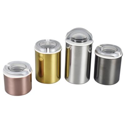 China Freshness Preservation OEM Color Stainless Steel Tea Coffee Sugar Canister Set Storage Jar for sale