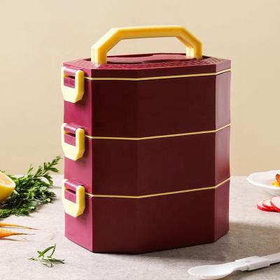 China Freshness Keeping Double Wall Insulated Bento Lunch Box 2 Tier Stainless Steel Tiffin Box With Handle for sale