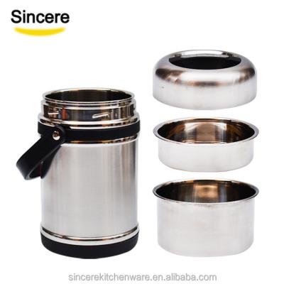 China 18/8 Double Wall Stainless Steel Vacuum Thermos Sustainable Hot Lunch Box Bento Box for sale