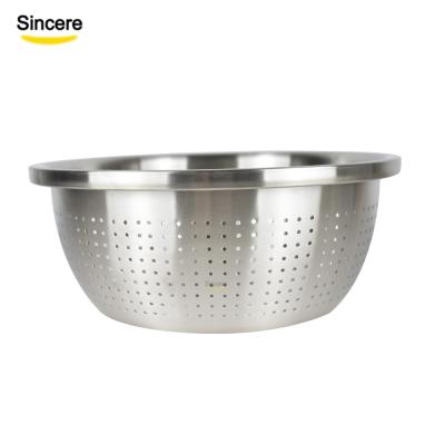 China Sustainable Rice Blanching Bowl 304 Stainless Steel Bowl With Perforated Drip Tray for sale