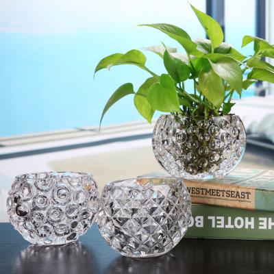 China Transparent Material Striped M Vase/Hydroponic Flower Mini Glass Vase for sale