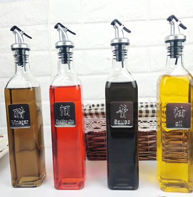 China 500ml Leakproof Glass Oil Bottle For Sauce, Vinegar And Cooling Oil for sale