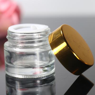 China Personal Care Cosmetics 20g 30g 50g100g Empty Cream Jar Transparent Frosting Glass Bottle for sale