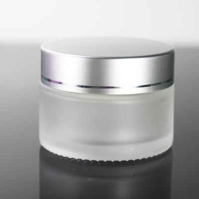 China Personal Care 30gCosmetics Empty Cream Jar Transparent Frosting Glass Bottle 20ml 30ml 50ml 100ml for sale