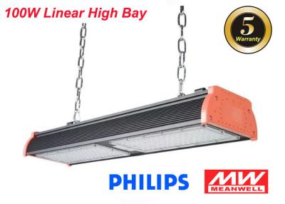 China High Power Industrial LED Linear High Bay For Warehouse Meanwell Driver Black 100W for sale