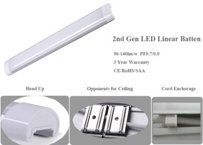 China CE Two Gen Linear LED Batten Light With 90-130lm/W Efficiency , 3 Year Warranty for sale