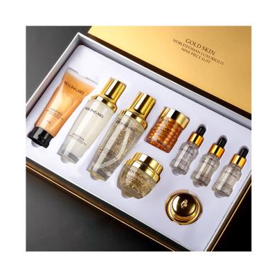 China Moisturizing Nourishing Cleansing Whitening Anti-wrinkle Whitening Beauty Luxury24K GoldTreatment Set Hot Selling Natural Organic Cleansing for sale