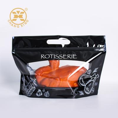 Cina Grease Proof Roasted Chicken Bag Hot Microwave Anti Fog Stand Up Pouch With Zipper in vendita