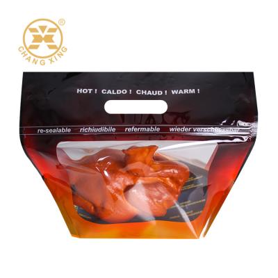 Cina Custom Handheld Hole Roast Chicken Packaging Bag Plastic Roast Grilled Chicken Bag With Zipper in vendita