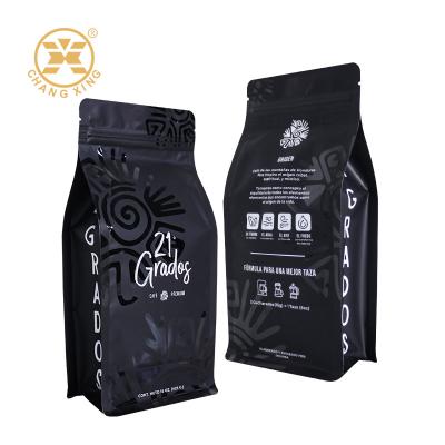 China A prueba de humedad 15 oz bolsas de café de fondo plano bolsas de cremallera de pie adecuadas para café 250g 500g 1kg en venta