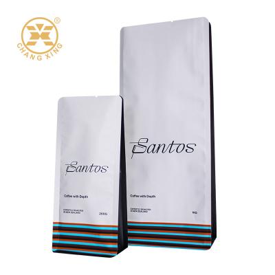 China 200g 250g 500g 1000g 1kg Flat Bottom Coffee Bag Stand Up Coffee Bags Custom Vochtbestendige Zipper Bags Te koop