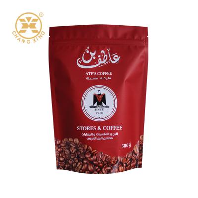 China OEM ODM 250g 500g 1kg Stand Up Zipper Koffiebogen Ziplock Zelfstaande Koffiebogen Voor Koffie Thee Voedselverpakkingszak Te koop