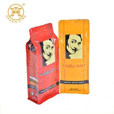 China Aluminiumdruckkaffee-Verpackentaschen mit Ventil-und Zipeigenmarken-Braten-Bean Side Gusset Coffee Packaging-Tasche zu verkaufen