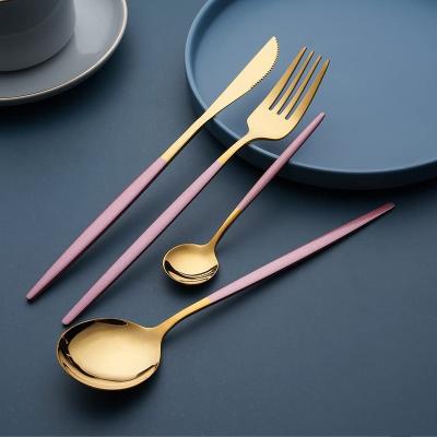 China Sustainable Cheap And Fork Set Silverware Wedding Stainless Steel Gold Tea Spoon for sale