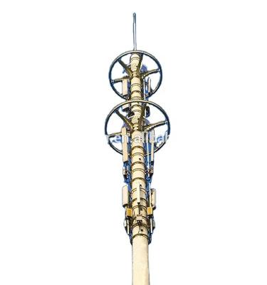 China GSM Hot Dip Galvanizing Microwave Communication Pole Tower For GSM With Single Pole Antenna for sale