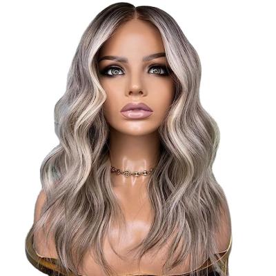 China Ombre Ash Blonde Highlight Japanese Body Wave Hair Asylum U-tip Hair Wig Lace Front Wig 200% Density Wavy Natural Shorts for sale