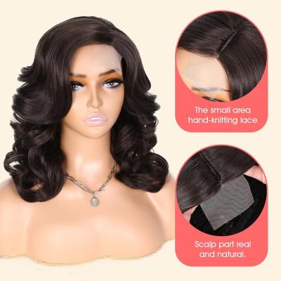 China Madame Miranda's 16 Inch HAIR ASYLUM Curly Synthetic Hair Loose Wave Lace Part Pure Nature Soft Wavy Wavy Soft Wavy Wig for sale