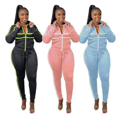 China QUICK DRY Solid Color Casual Quilting Sports Long Sleeves 2 Piece Womens Clothing Sets for sale