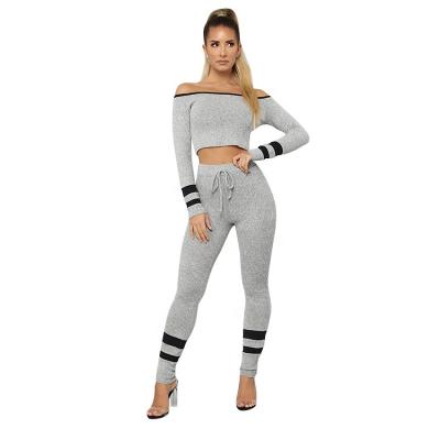 China QUICK DRY Yoga Exercise Contrasting Tight Fitting 2 Piece Set Women Pants for sale