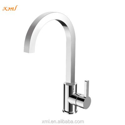 China New Design Faucets Full Long Neck Metered Brass Kitchen Faucet for sale