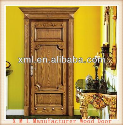 China Swing USA Fashion New Design Hand Carved Wood Grain Finished Oak Solid Wood Door In China for sale