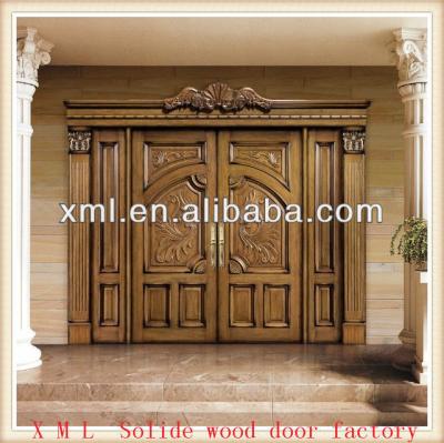 China Swing European Style Carved Solid Teak Wood Double Doors for sale