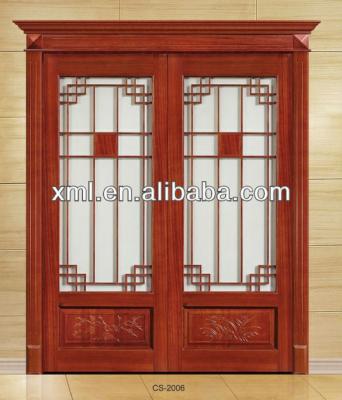 China Sliding Insert Solid Wood Interior Decorative Glass Sliding Doors for sale