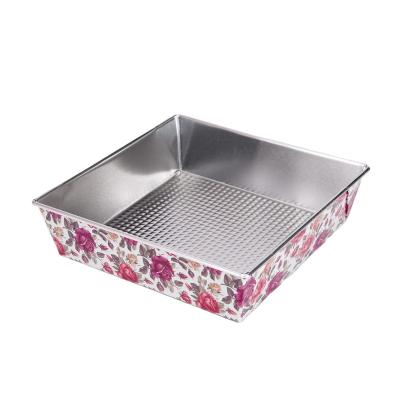 China Viable Metal 9.5 Inch Iron Square Cake Pan Toast Loaf Bread Baking Mold for sale