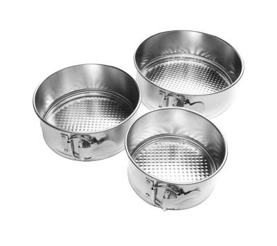 China Springform Eco-Friendly Stocked Cake Tins 3 Piece Round Cake Pan Set Tinplate Bakeware for sale