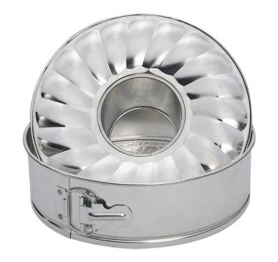 China Sustainable 10 inch Metal Springform Bundt Cake Pan with 2 Detachable Bottoms for sale