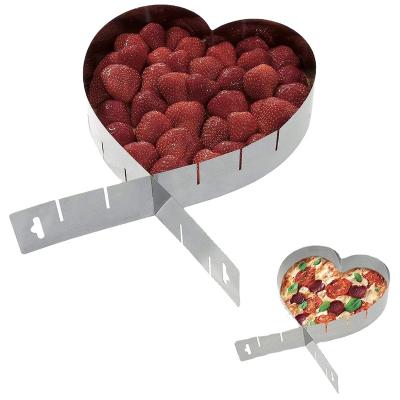 China Sustainable Hot Sale Adjustable Stainless Steel Heart Shape Mousse Cake Mold for sale