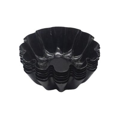 China Viable Set of 6 Black Nonstick Fluted Mini Tart Pan for sale