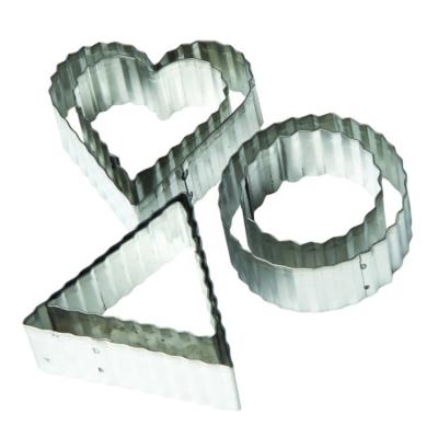 China Sustainable Stainless Steel Heart Circle Triangle Shape Biscuit Mold Custom Cookie Cutter for sale