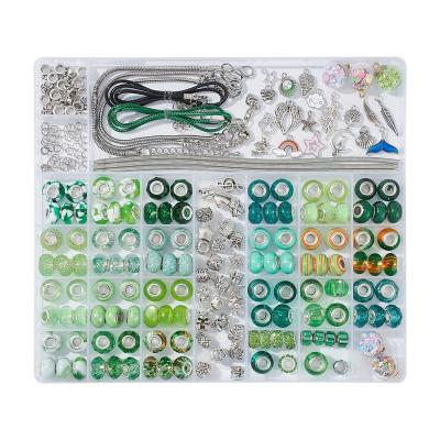 China 2022 New Trendy DIY Crystal Beads Green Jewelry Making Kits Open Art Luxury Charms Bracelets Making Kit for sale