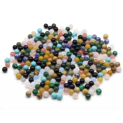 China Simple Wholesale 8MM No Hole Round Beads Jewelry DIY Inlay Natural Stone Material for sale