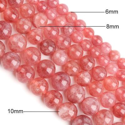 China DIY Jewelry Accessories Natural Crystal Loose Beads Beaded Bracelet Necklaces Accessories Pink Natural Jade Beads for sale